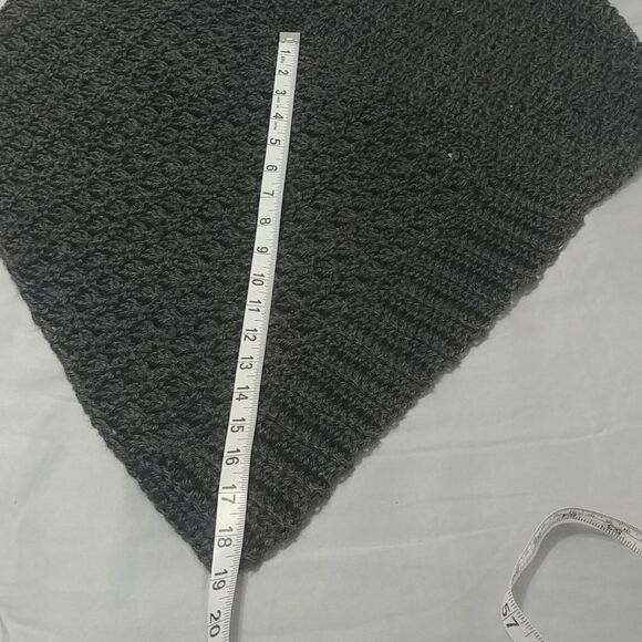Handmade Crocheted Warm Simple Dark Grey Poncho S/M - Picture 5 of 7